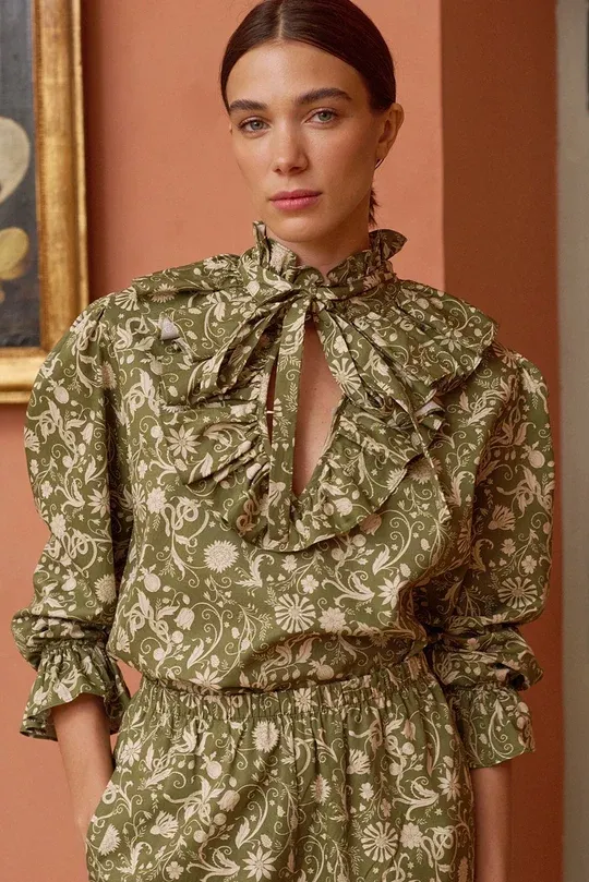 Barbara, shirt, olive liberty