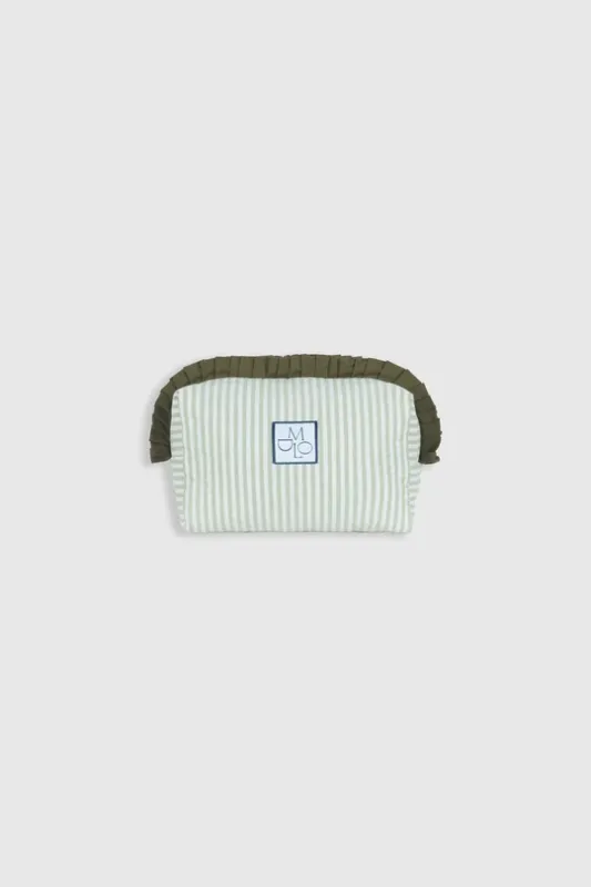 Amy, pouch, green stripes