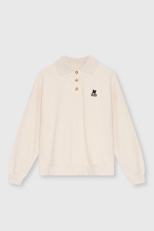 Polo sweater, whisper white