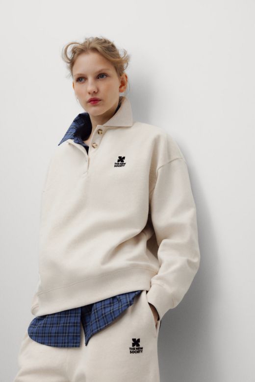 Polo sweater, whisper white