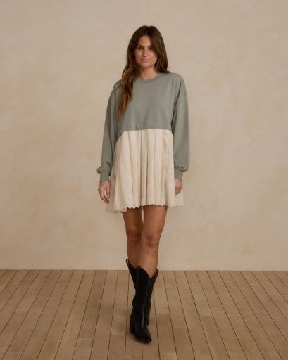 WOMENS SWEATSHIRT DRESS, Colour: LAUREL, Size: S