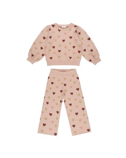 HEARTS KNIT SET, Colour: BLUSH, Size: 4-5Y