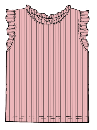 joy ruffle rib tank - pink, Colour: pi, Season: 2025 spring/summer, Size: 10Y