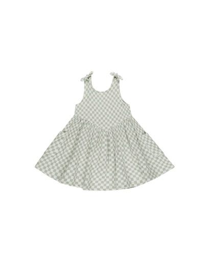 SUMMER DRESS || SAGE CHECK, Colour: SAGE, Season: RCSS25_D1, Size: 4-5Y