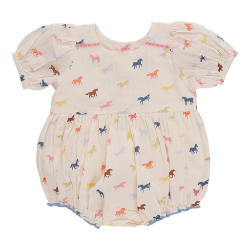 baby girls charlie bubble - multi tiny horses, Colour: mth, Season: 2025 spring/summer, Size: 6/12M