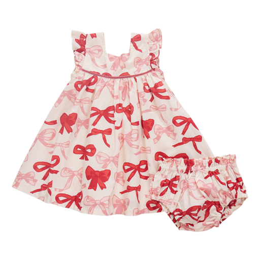 Camelia Dress Baby, Colour: Valentine Bows, Size: 3/6M