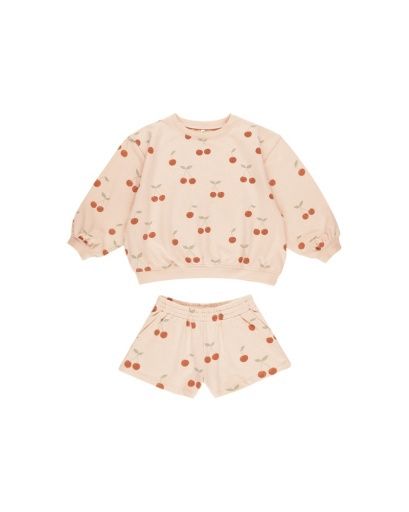 SUMMER TERRY SET || CHERRIES, Colour: SHELL, Season: RCSS25_D1, Size: 4-5Y