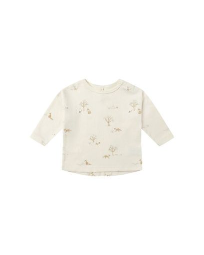 LONG SLEEVE TEE || FOX LAND, Colour: IVORY, Season: QMAW25_D1, Size: 0-3M