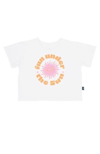 FUN UNDER THE SUN CROP TEE, Size: 4-5Y