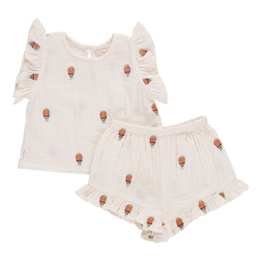 girls roey 2-piece set - hot air balloons, Colour: hab, Season: 2025 spring/summer, Size: 2Y