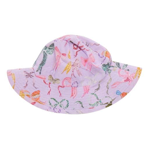 baby girls sun hat - lavender watercolor bows, Colour: lwcb, Season: 2025 spring/summer, Size: 3/6M