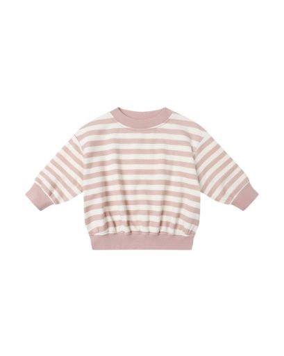 RELAXED SWEATSHIRT || PINK STRIPE, Size: 0-3M