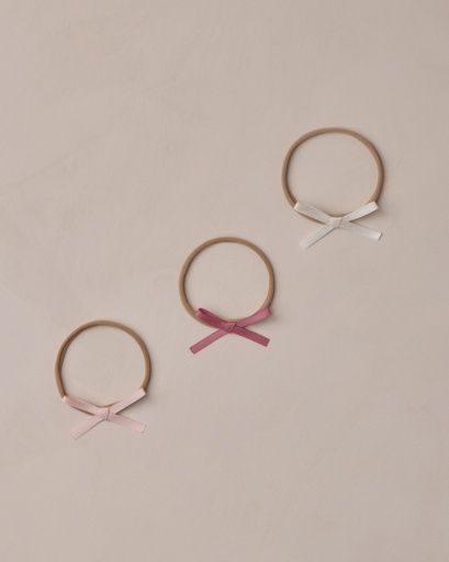 BABY BOW HEADBANDS | IVORY, ROSE, RASPBERRY, Size: BEIGE-OS