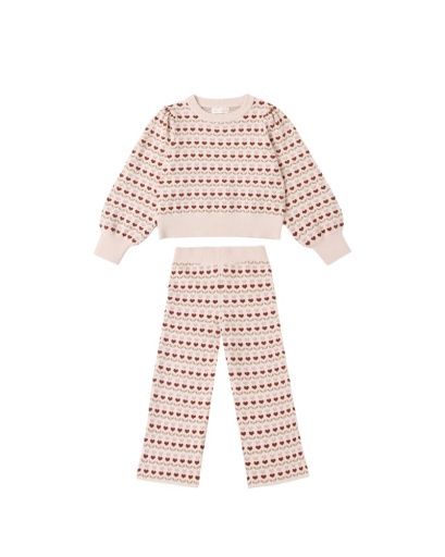 JACQUARD KNIT SET || RUBY HEARTS, Size: 2-3Y