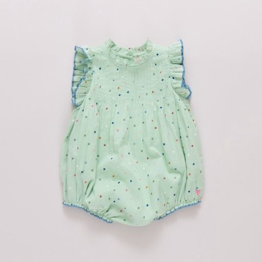 Jaipur Jumper, Colour: Pastel Green Polka Dot, Size: 0/3M