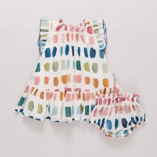 Harper Dress Set, Colour: Paint Swatches, Size: 6/12M