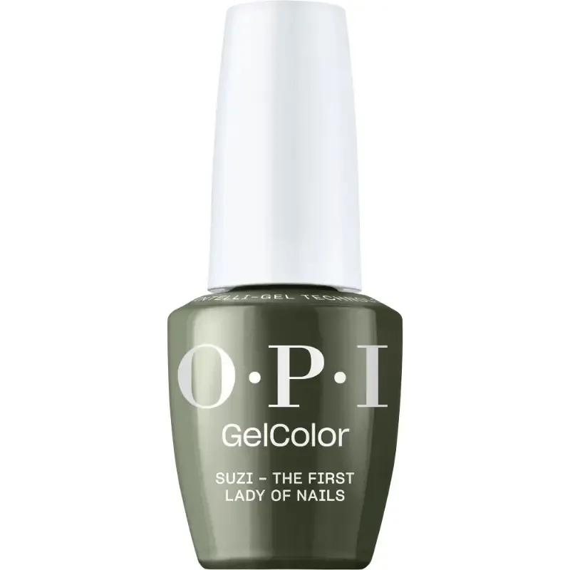 OPI gellak Suzi-First Lady of Nails, verfijnde groene kleur met een glanzende afwerking, perfecte gellak voor een elegante en chique uitstraling.