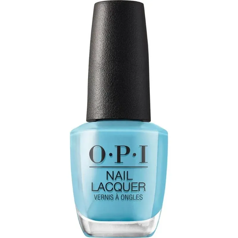 OPI nagellak Can't Find My Czechbook, blauw met een glanzende afwerking voor een frisse en levendige uitstraling.
