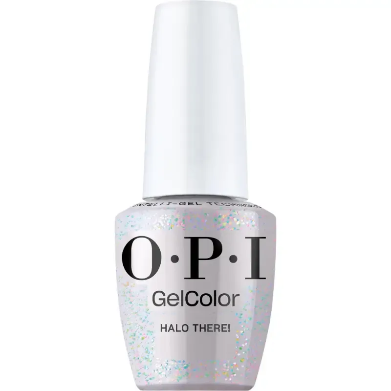 OPI Halo There! grijze gellak met glinsters. Semi-permanente nagellak in een elegante grijze tint met subtiele glinsters, perfect voor een verfijnde en moderne uitstraling.