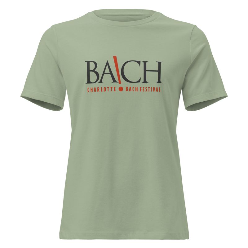 Women's Relaxed T-Shirt - Charlotte Bach Festival - Sage Green