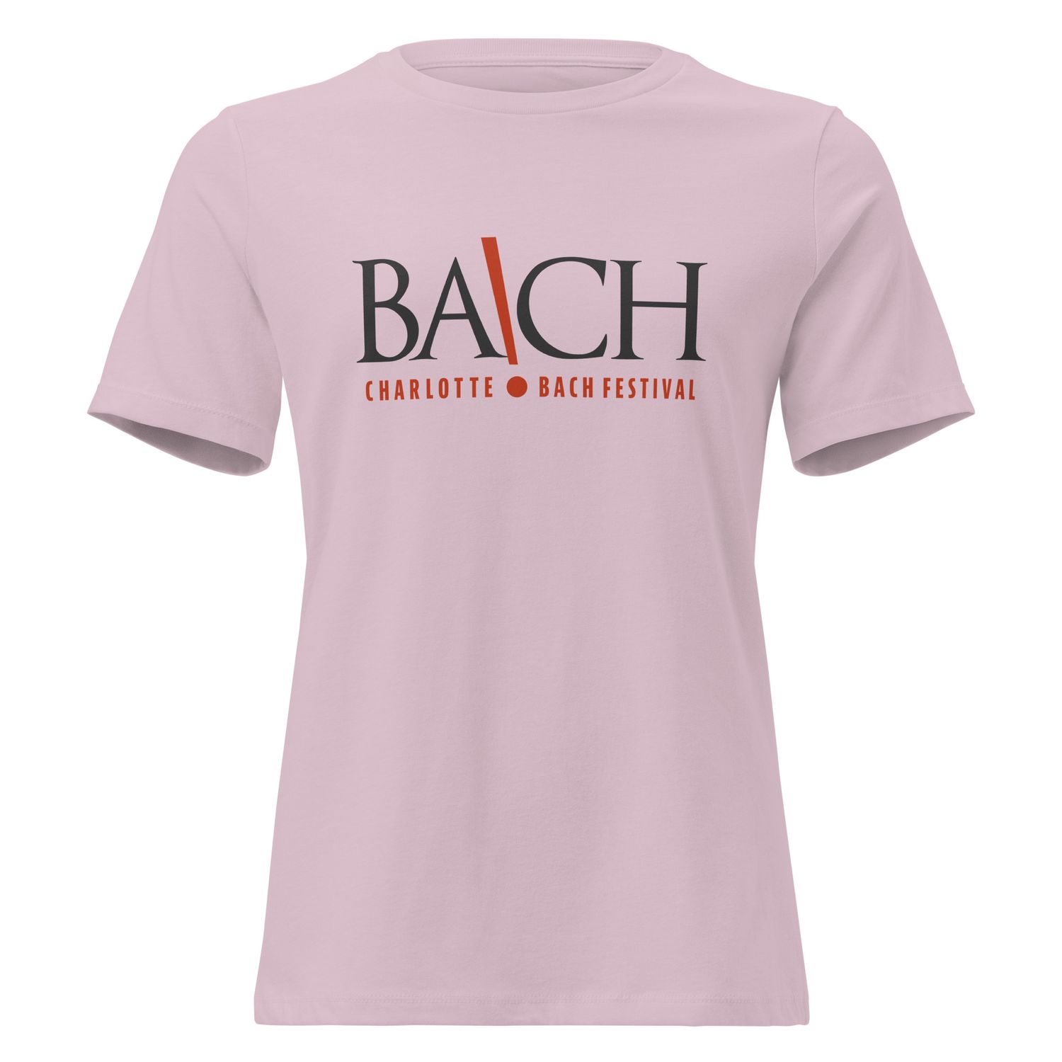 Women's Relaxed T-shirt - Light Violet with Charlotte Bach Festival logo