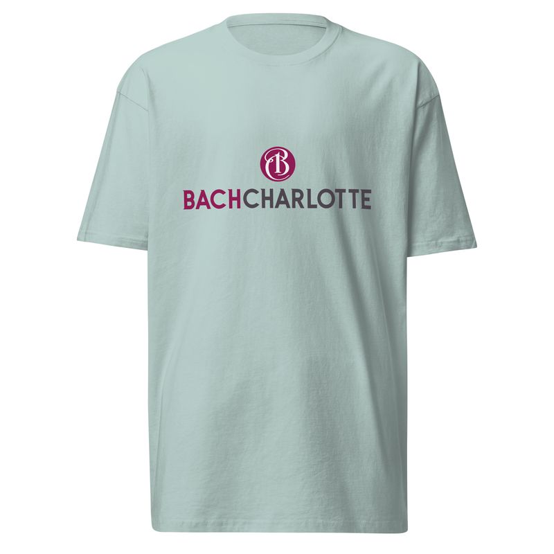 Men’s Premium Heavyweight T-shirt - Agave with Bach Charlotte logo