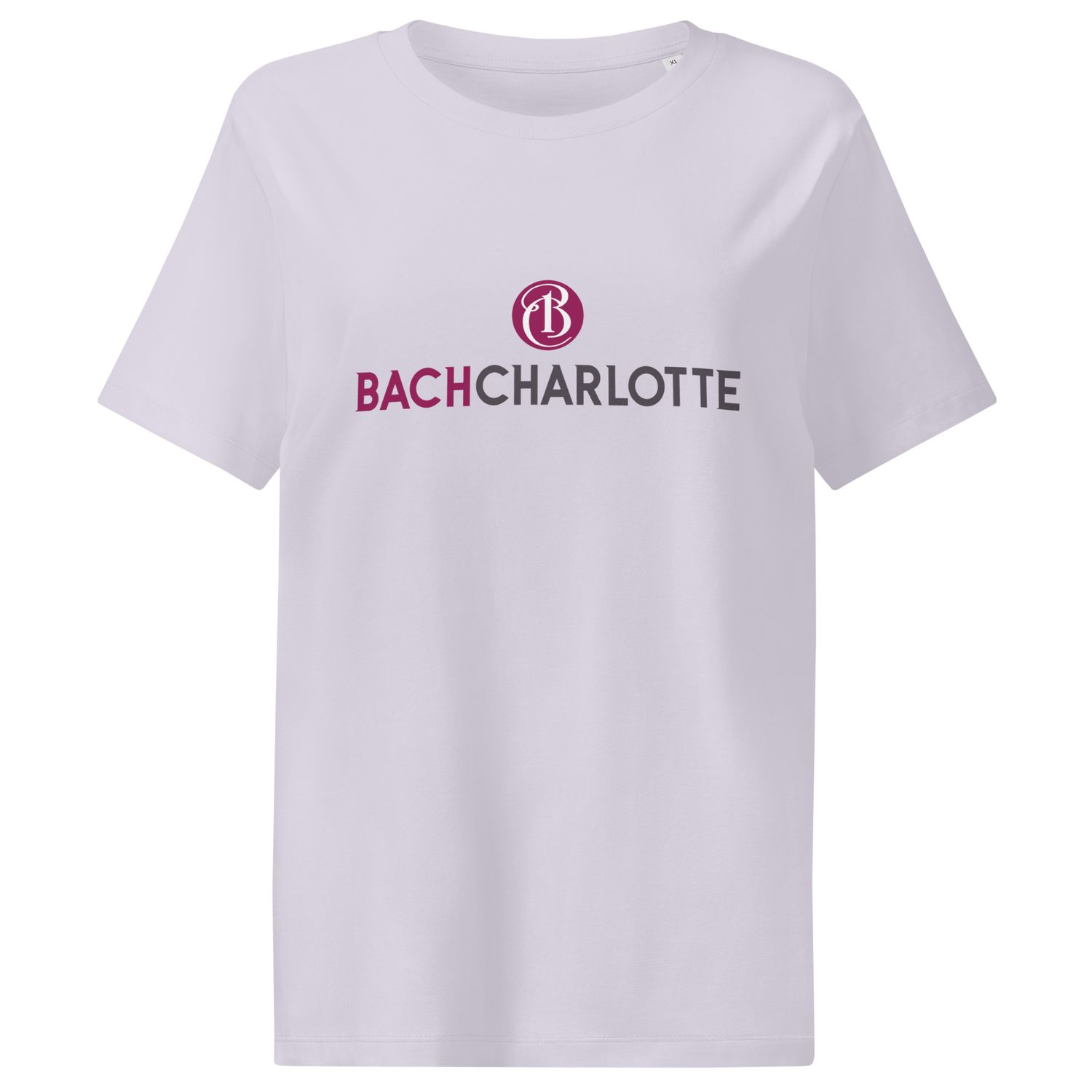 Women’s Organic Ribbed Neck T-shirt - Lavender with Bach Charlotte logo