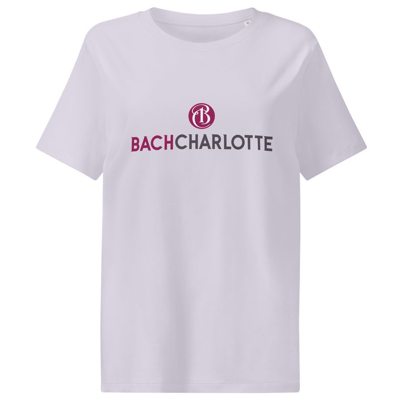 Women’s Organic Ribbed Neck T-shirt - Lavender with Bach Charlotte logo