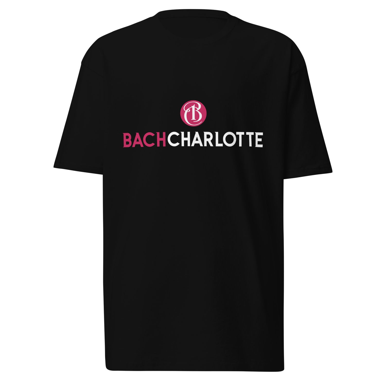 Men’s Premium Heavyweight T-shirt - Black with Bach Charlotte logo