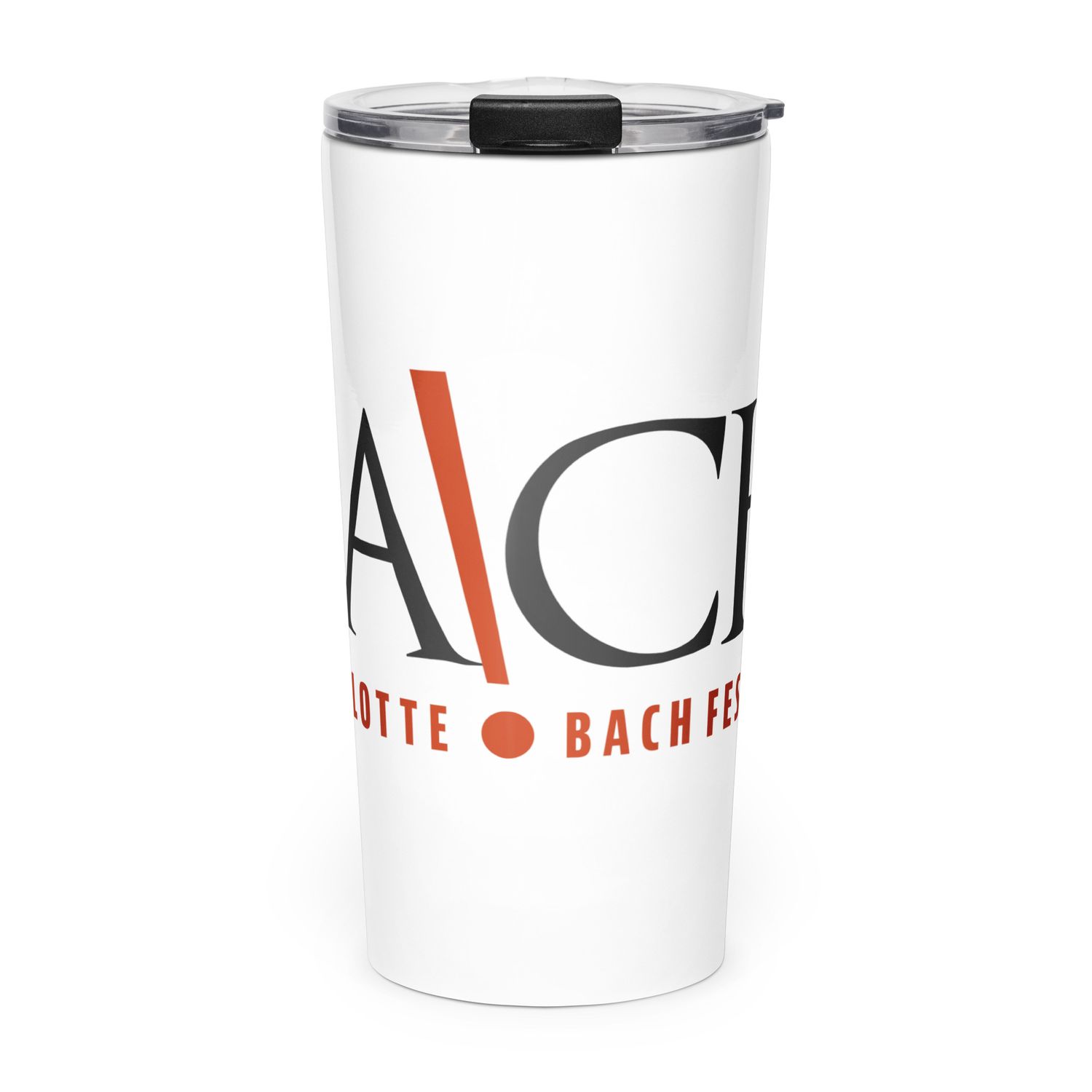 Tumbler - Tapered Stainless Steel - White with Charlotte Bach Festival logo