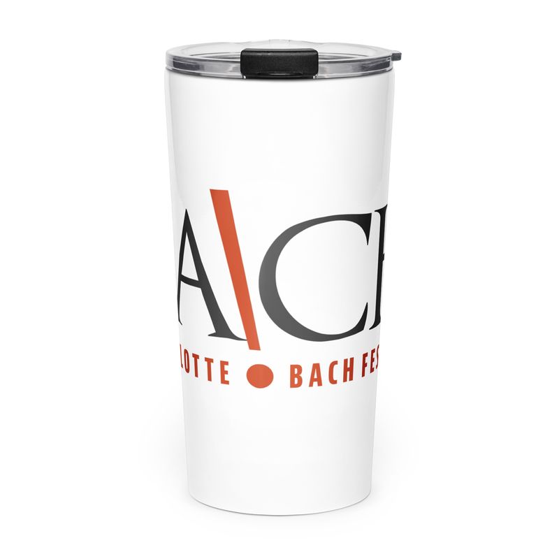 Tumbler - Tapered Stainless Steel - White with Charlotte Bach Festival logo
