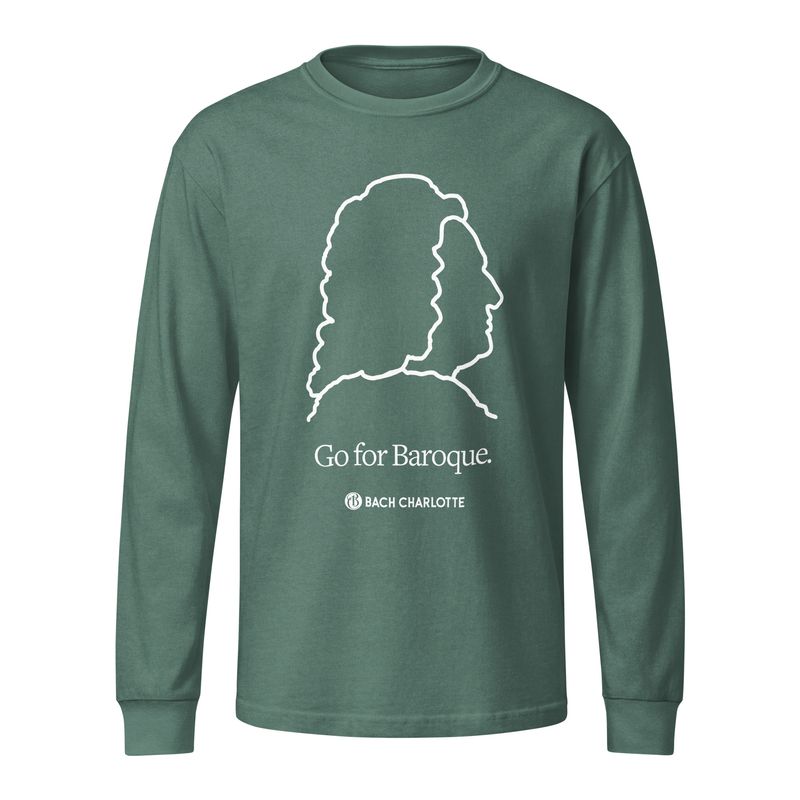 “Go for Baroque” Unisex Garment Dye Heavyweight Long Sleeve T-shirt - Washed Pine