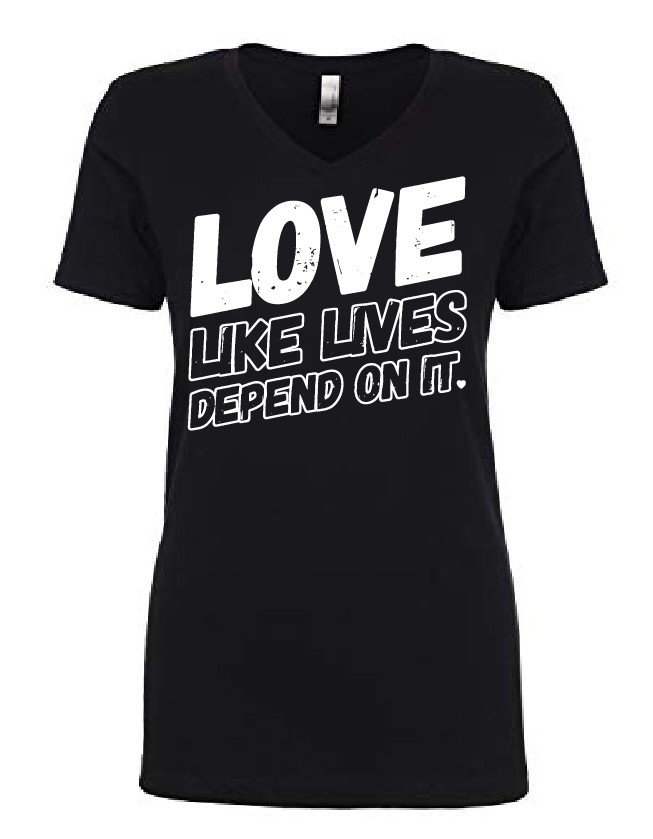 LOVE - Ladies V-Neck Tee