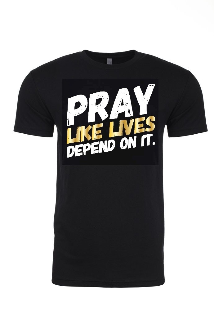 PRAY - Crew Neck Tee | with GOLD PRAY - Crew Neck Tee | with GOLD