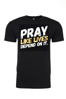 PRAY - Crew Neck Tee | with GOLD