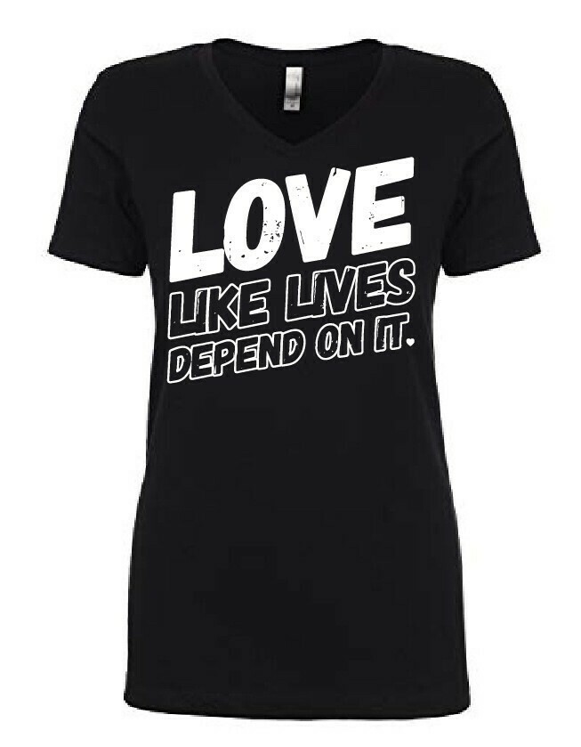 LOVE - Women&#39;s V Neck Tee