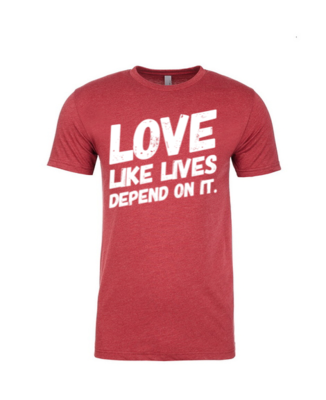 LOVE - Crew Neck Tee (Cardinal)