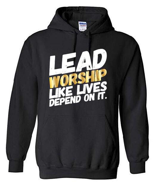 LEAD WORSHIP - Youth Hoodie, Size: Medium (Youth), Color: Gold