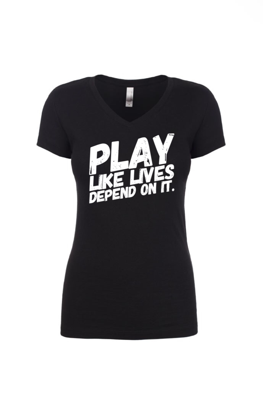 PLAY - Ladies V Neck Tee | Black