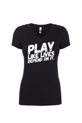 PLAY - Ladies V Neck Tee | Black PLAY - Ladies V Neck Tee | Black