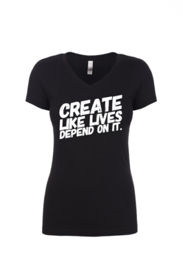 CREATE - Women&#39;s V Neck Tee