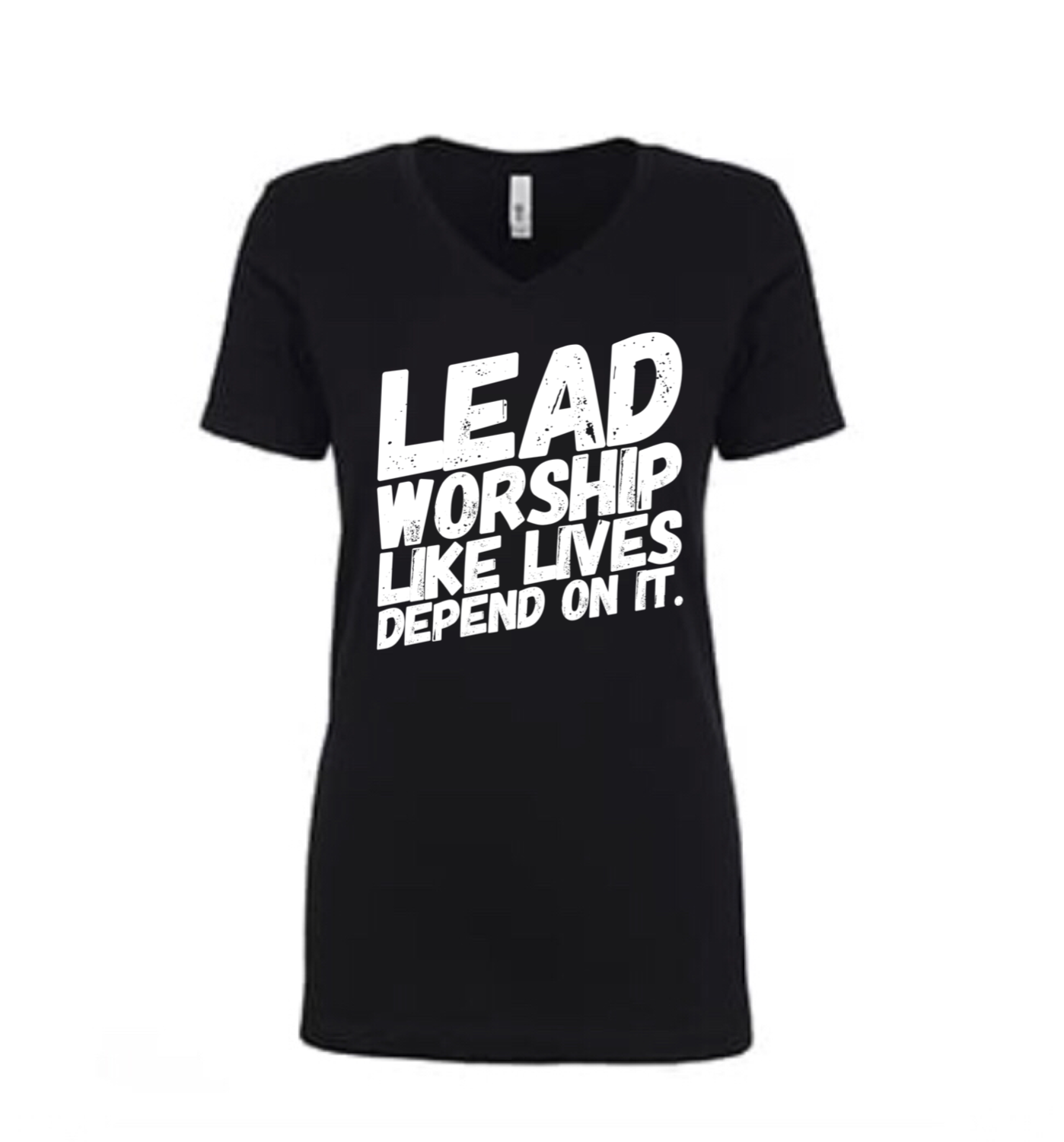 LEAD WORSHIP - Ladies V Neck Tee
