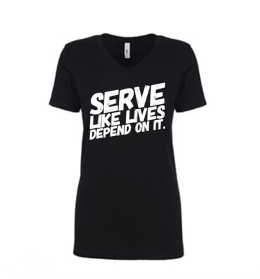 SERVE - Ladies V Neck Tee