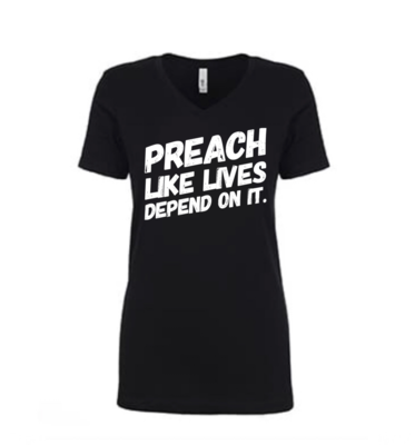PREACH - Ladies V Neck Tee