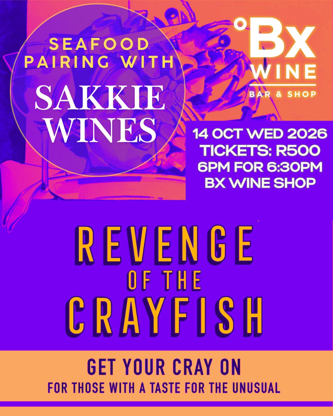 The Sakkie Mouton Seafood Dinner 14th Oct