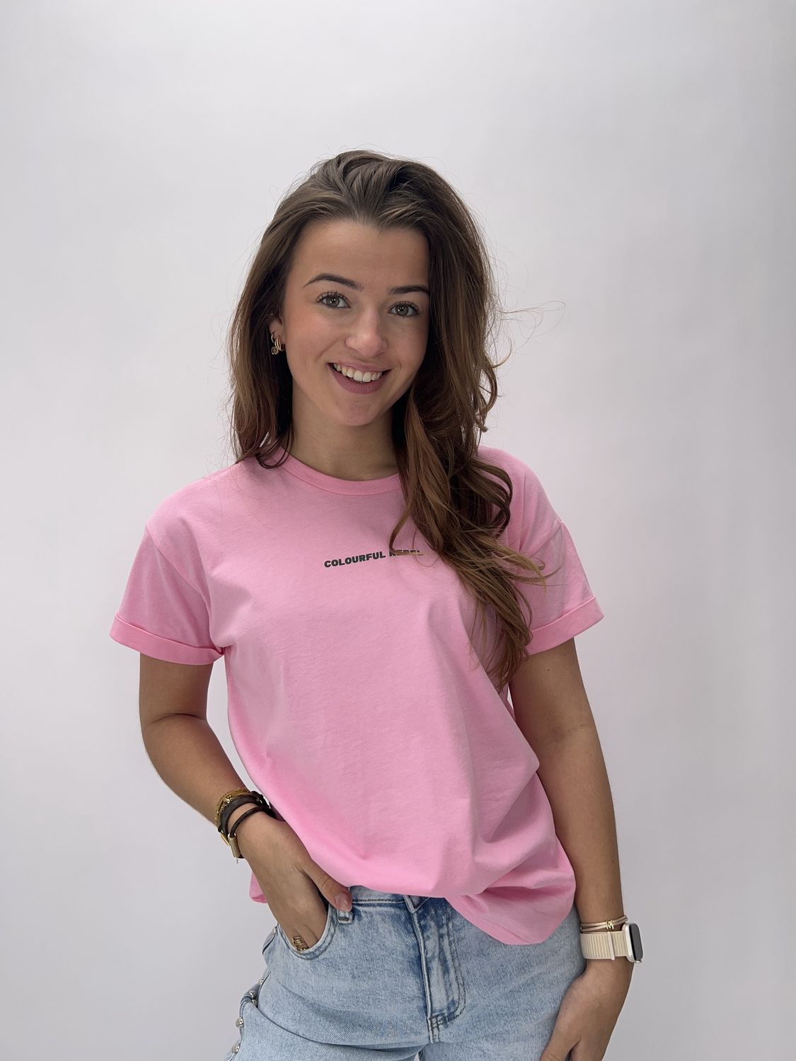 FS Uni logo boxy tee - pink