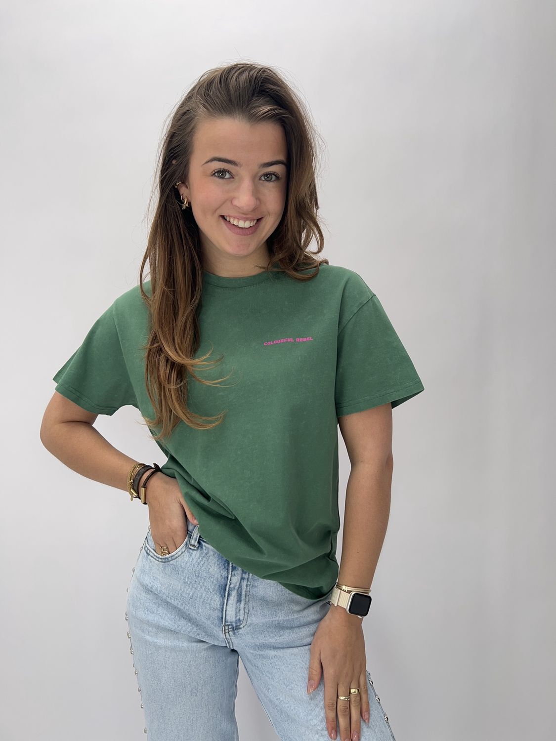 FS Acid wash loosefit tee - green