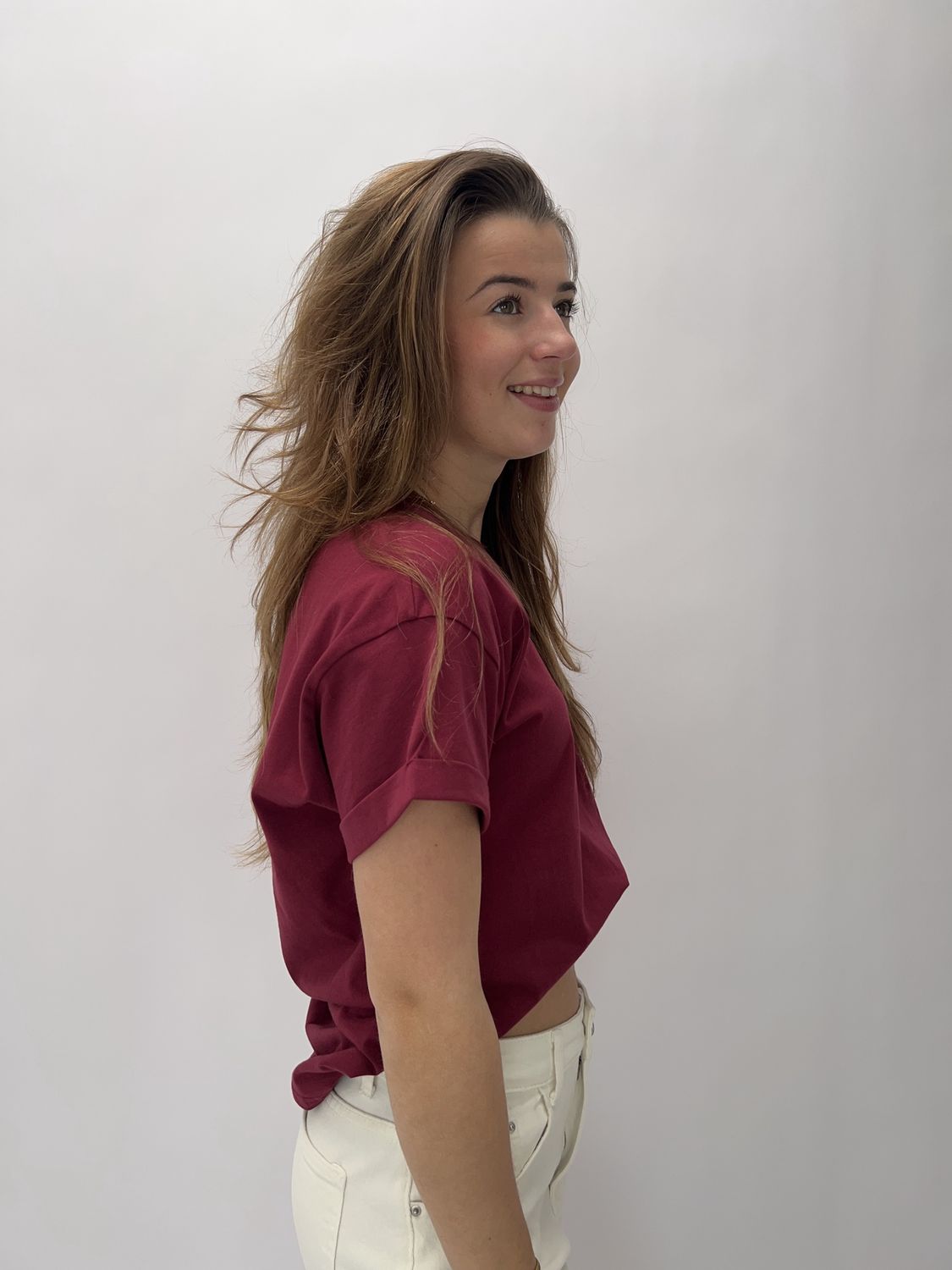 FS Logo boxy tee - burgundy