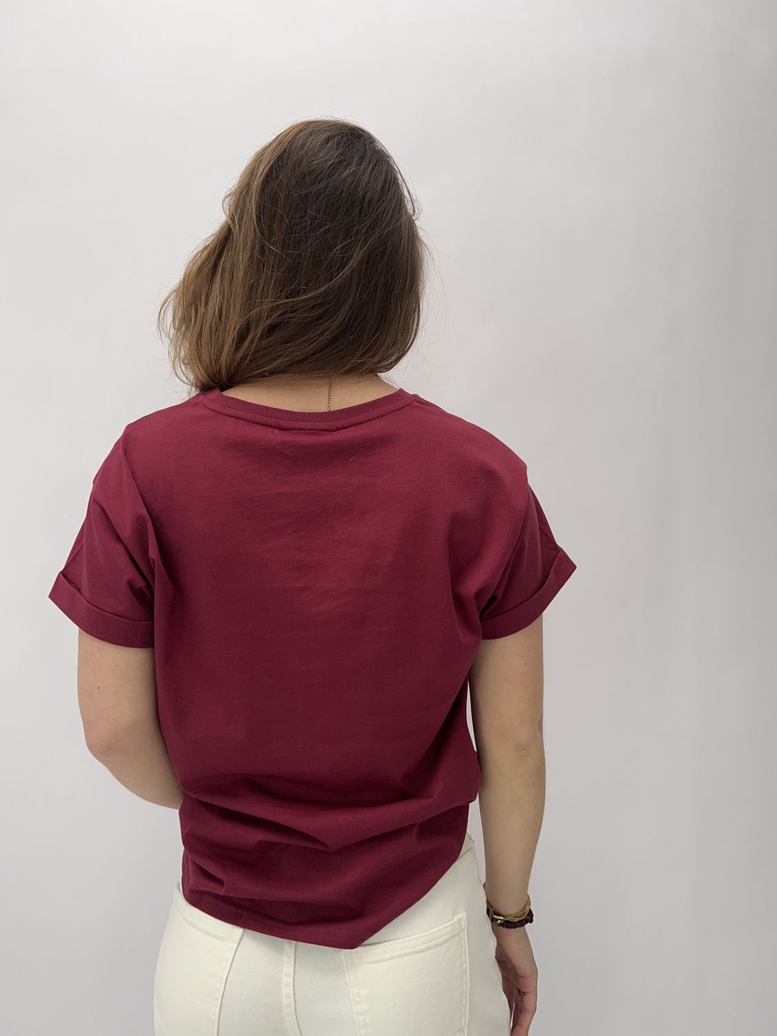 FS Logo boxy tee - burgundy