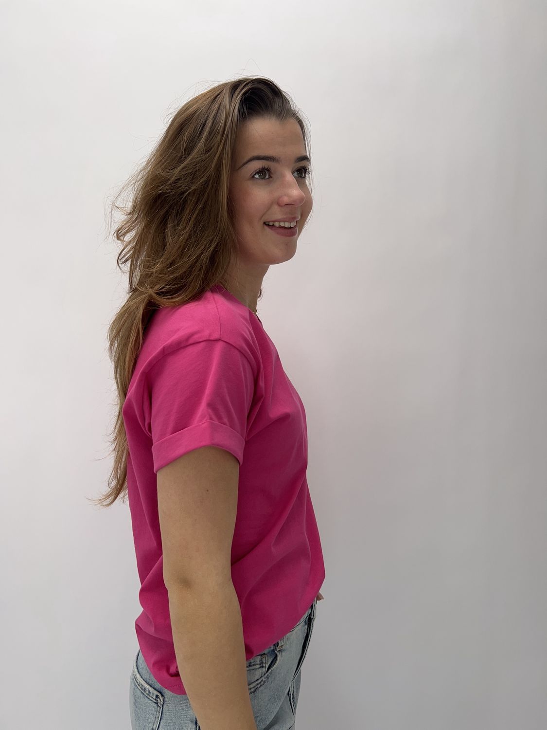 FS Logo boxy tee - fuchsia